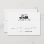 Antiek auto bruiloft reactie Kaart (Voorkant)