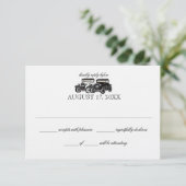 Antiek auto bruiloft reactie Kaart (Staand voorkant)