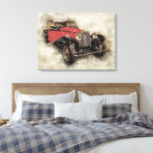 Antiek auto canvas afdruk (Insitu (Slaapkamer))