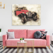 Antiek auto canvas afdruk (Insitu (Woonkamer))