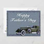 Antiek auto D1 - Happy Vaderdag Briefkaart (Voorkant / Achterkant)