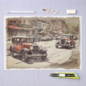  Antiek auto decoupage Tissuepapier (Craft)