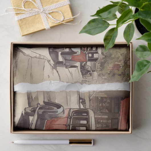  Antiek auto decoupage Tissuepapier (Geschenk)