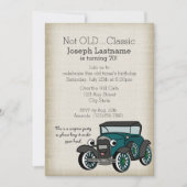 Antiek auto en Burlap  Verjaardag Kaart (Voorkant)