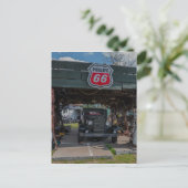 Antiek auto en pomp briefkaart (Staand voorkant)