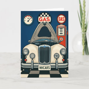 Antiek auto illustratie Blank Groet Kaart