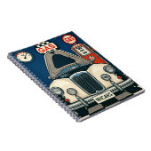 Antiek auto illustratie notitieboek (Rechterzijde)