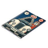 Antiek auto illustratie notitieboek (Linkerzijde)