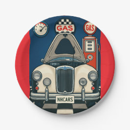 Antiek auto illustratie papieren bordje