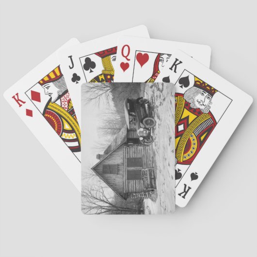 Antiek auto in Rock Creek Park, jaren 20 Pokerkaarten (Achterkant)
