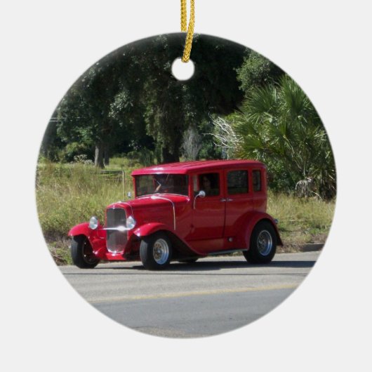 Antiek auto keramisch ornament (Voorkant)