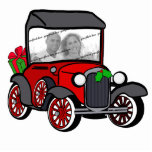 Antiek auto kerstfoto fotobeeldje ornament<br><div class="desc">Pas deze Antiek auto aan met uw eigen foto voor elk paar. Geweldig voor jonggehuwden en jubilea. Een kerstcadeau dat altijd gekoesterd zal worden.</div>