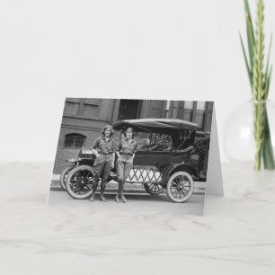 Antiek auto-meisjes, jaren 20 kaart