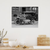Antiek auto-meisjes, jaren 20 poster (Keuken)