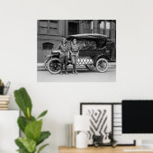 Antiek auto-meisjes, jaren 20 poster (Thuiskantoor)