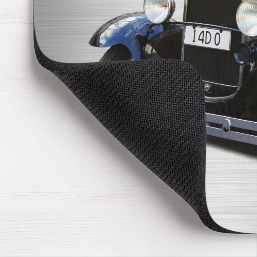 Antiek auto, naam, geborsteld zilver muismat (Hoek)