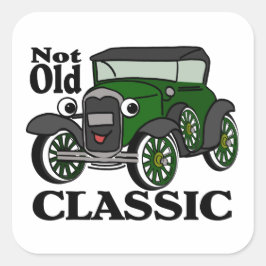 Antiek auto niet oud klassiek verjaardag vierkante sticker
