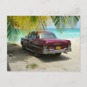 Antiek auto op het strand van Cuba Briefkaart (Voorkant)
