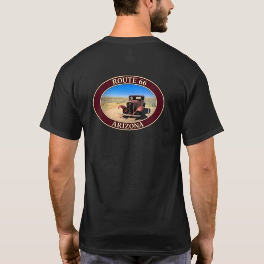 Antiek auto op historische route 66 in Arizona T-shirt (Achterkant)