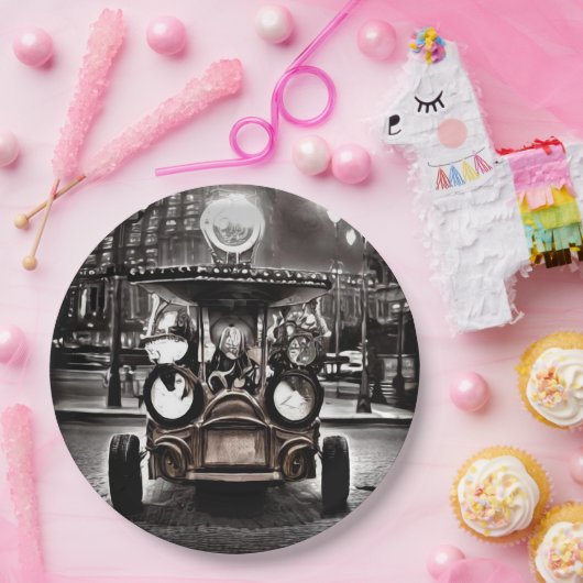 Antiek auto papieren bordje (Feest)