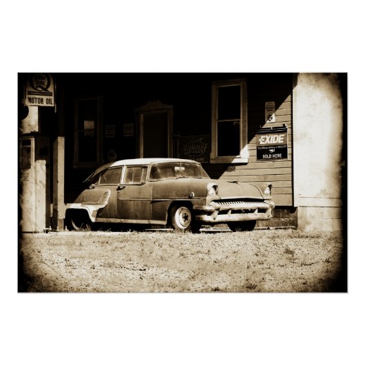 Antiek auto perfect poster (Voorkant)