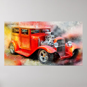 Antiek auto poster