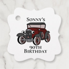 Antiek auto Verjaardag Bedankjes Labels
