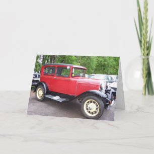 ANTIEK AUTO VERJAARDAG KAART