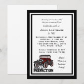 Antiek auto verjaardagsuitnodiging kaart (Voorkant / Achterkant)