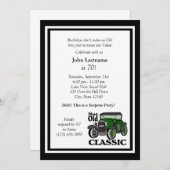 Antiek auto verjaardagsuitnodiging kaart (Voorkant / Achterkant)