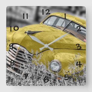 Antiek auto Vierkante Klok
