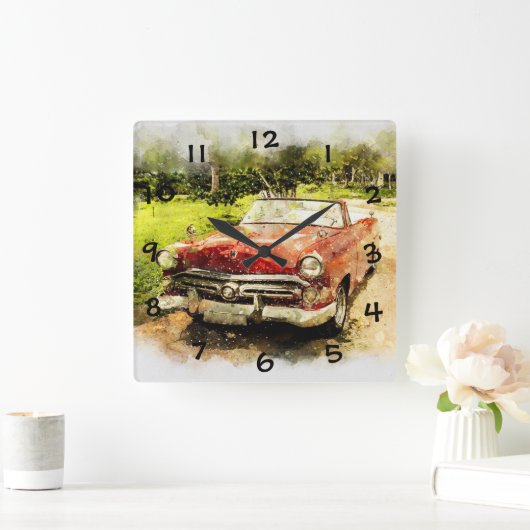Antiek auto Vierkante Klok (Huis)