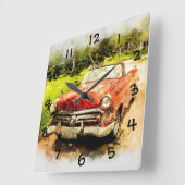 Antiek auto Vierkante Klok (Hoek)