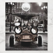 Antiek auto wijn etiket (Enkel label)