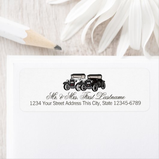 Antiek auto Zijn en Heren Etiket (Insitu)