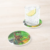 Antiek autofabriek Abstract indrukken Zandsteen Onderzetter (Zijkant)