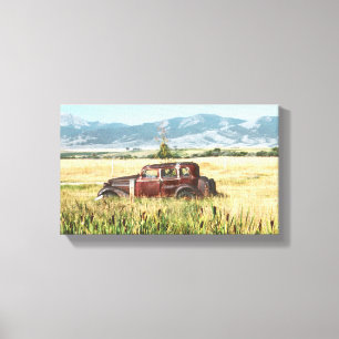 Antiek autofoto canvas afdruk