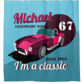  antiek autolegendarische naam douchegordijn (Voorkant)