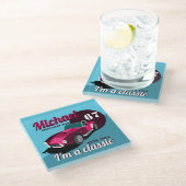  antiek autolegendarische naam glazen onderzetter (Schuin)