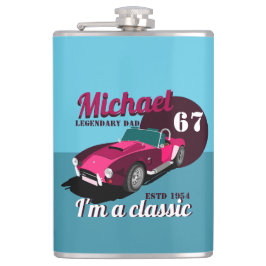 antiek autolegendarische naam heupfles