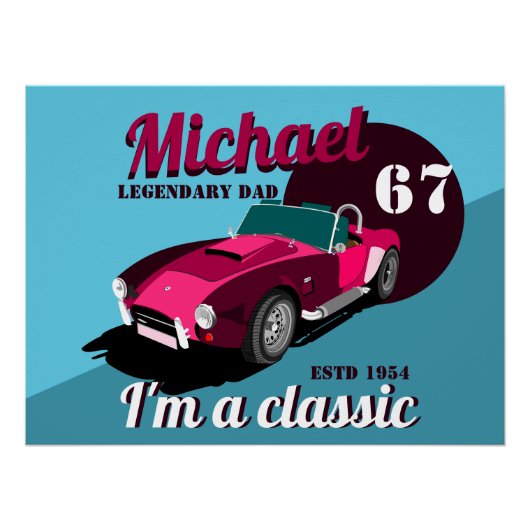  antiek autolegendarische naam perfect poster (Voorkant)