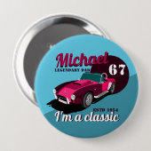  antiek autolegendarische naam ronde button 4,0 cm (Voorkant /achterkant)