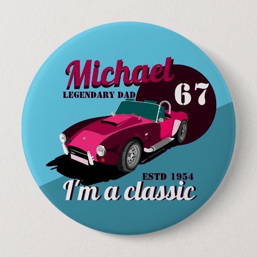  antiek autolegendarische naam ronde button 4,0 cm (Voorkant)