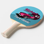 antiek autolegendarische naam tafeltennisbatje (Voorkant Gekanteld)