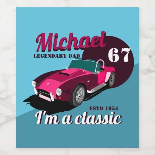  antiek autolegendarische naam wijn etiket (Enkel label)