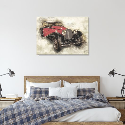 Antiek Automobiel Canvas Afdruk (Insitu (Slaapkamer))