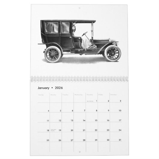 Antiek Automobielen - Klassieke automatische Desig Kalender (Jan 2026)