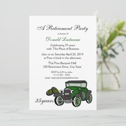 Antiek autopensioen kaart (Staand voorkant)