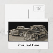 Antiek auto's briefkaart (Voorkant / Achterkant)