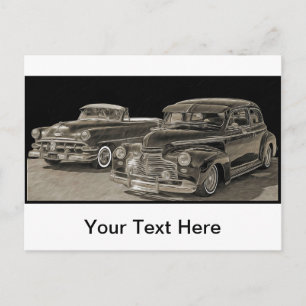 Antiek auto's briefkaart